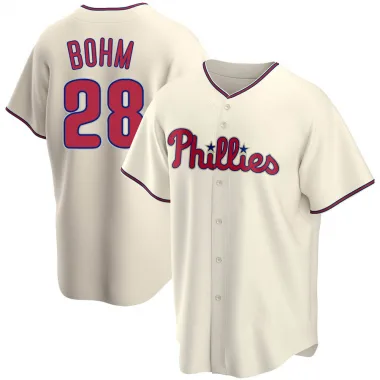 Philadelphia Phillies #28 Alec Bohm Men's Light Blue Cool Base  Stitched Jersey