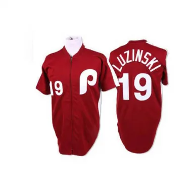 GREG LUZINSKI PHILADELPHIA PHILLIES RETRO MLB AUTHENTIC MITCHELL & NESS  SIGNED JERSEY ADULT 52