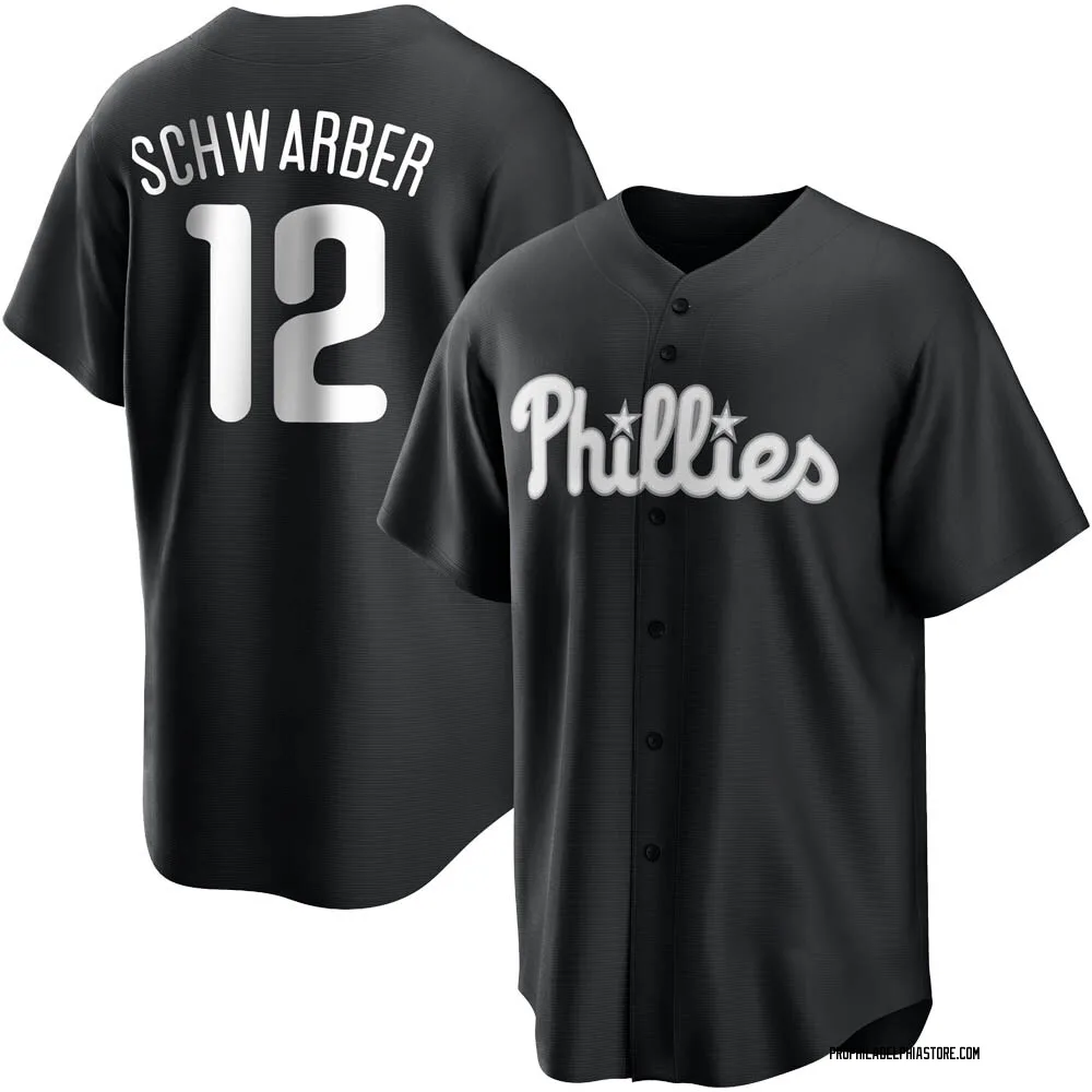 Kyle Schwarber Men's Replica Philadelphia Phillies Black/White