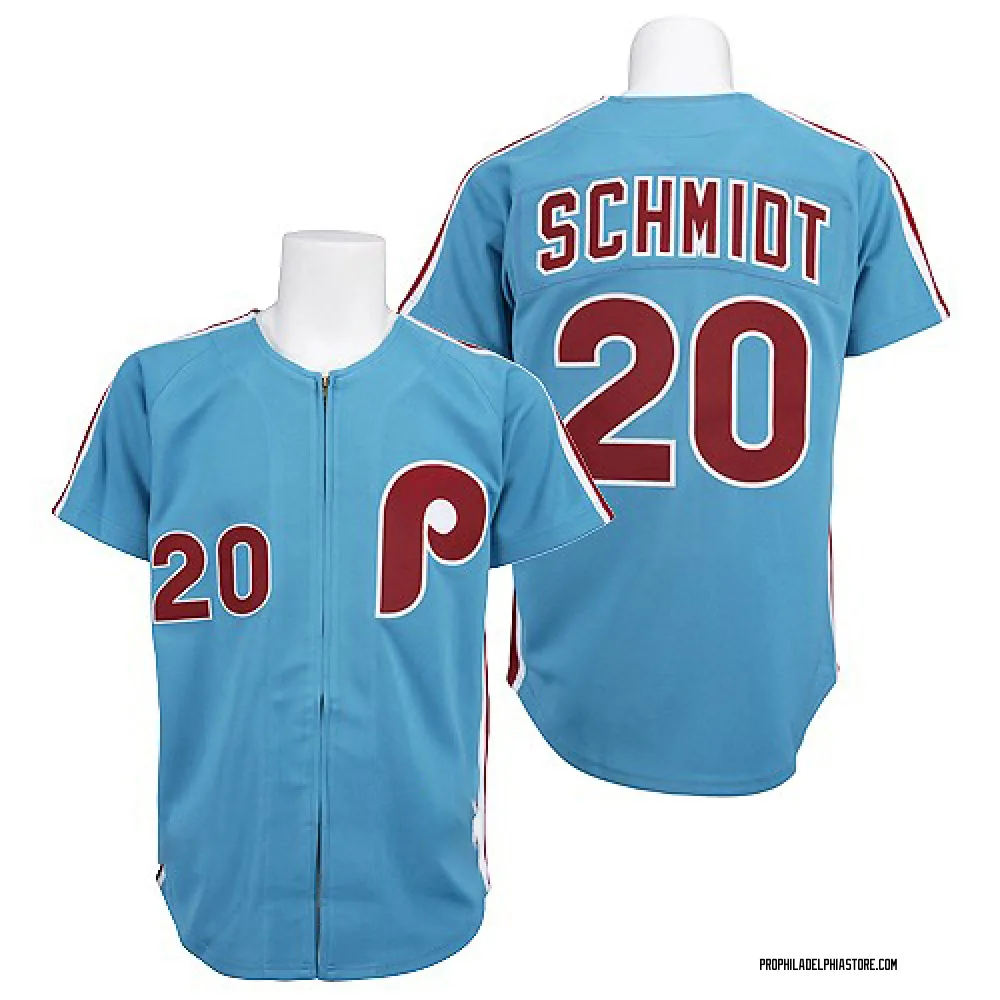 Mike Schmidt Men's Authentic Philadelphia Phillies Blue Throwback