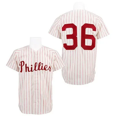 Robin Roberts Men's Authentic Philadelphia Phillies White/Red Strip Throwback Jersey